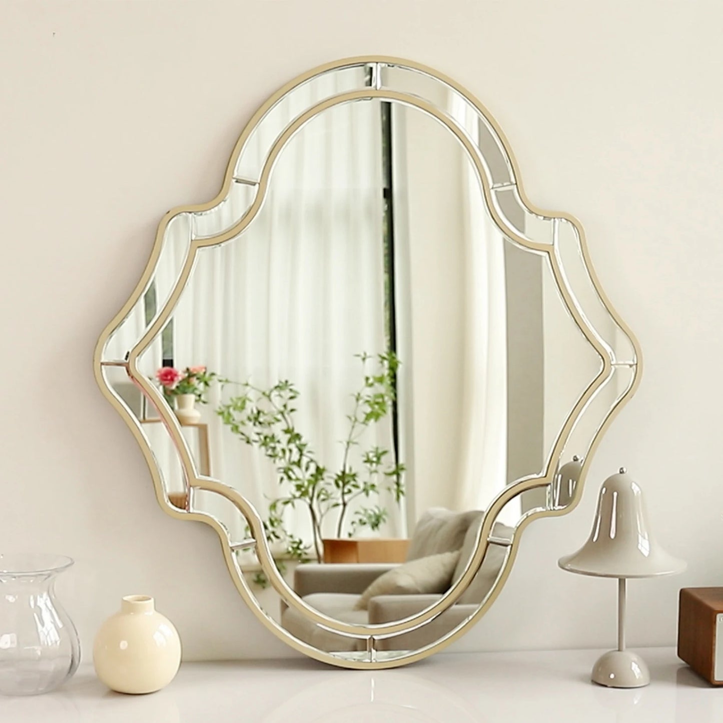 Large Gold Wall Mirror – Modern Decorative Accent
