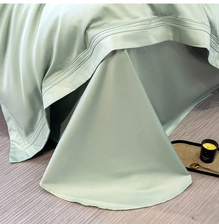 4-Piece 100% Cotton Bedding Set – High-End Hotel Duvet Cover, Solid Color