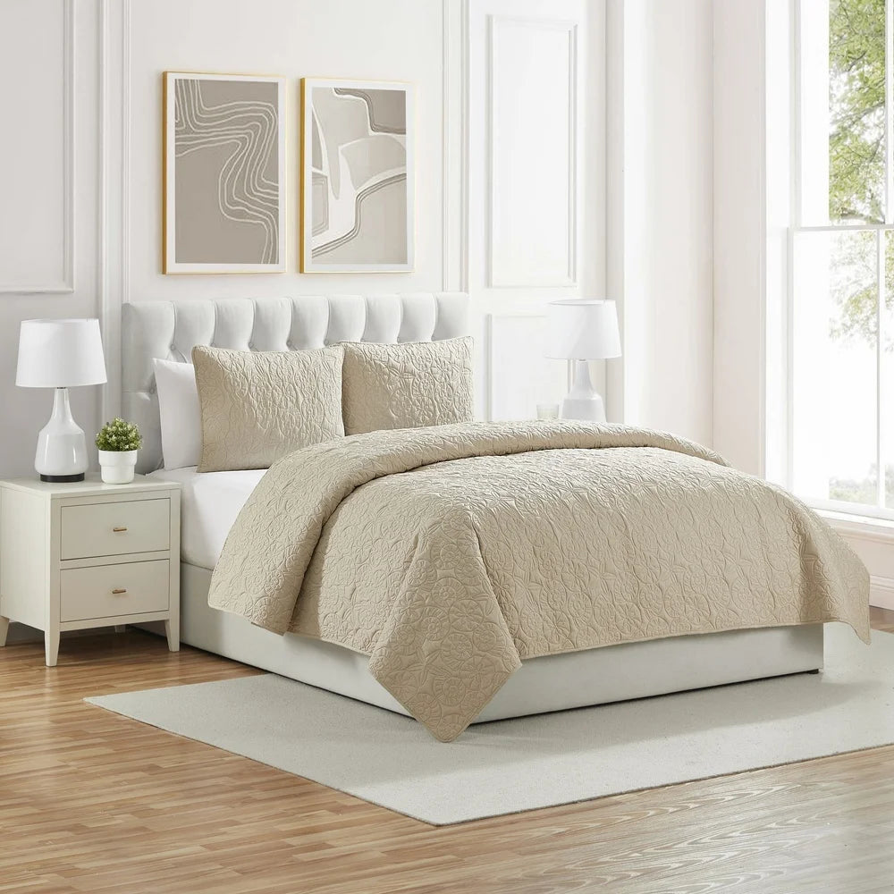 3-Piece Coastal Seashell Quilt Set