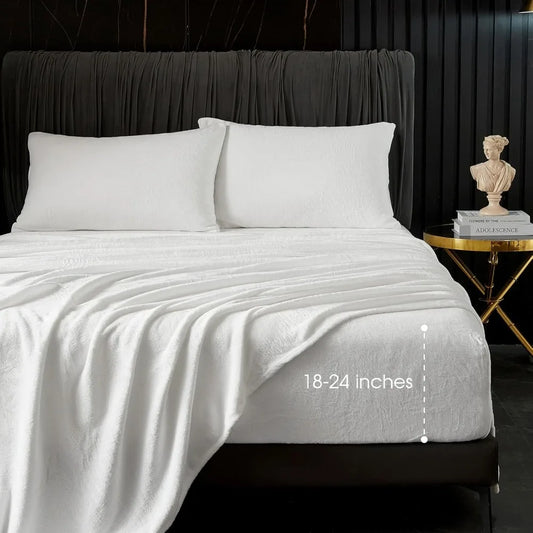 Luxury Velvet Sheet Set – Queen Size, Ultra-Soft Plush