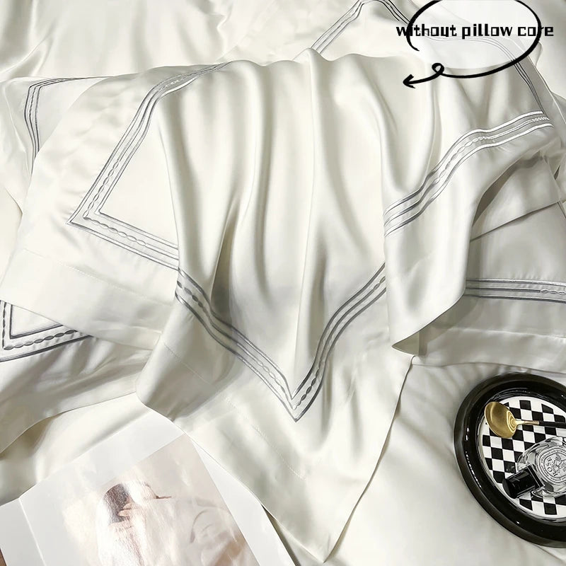 Egyptian Cotton Duvet Cover Set – 100% Cotton, Embroidered Luxury Bedding