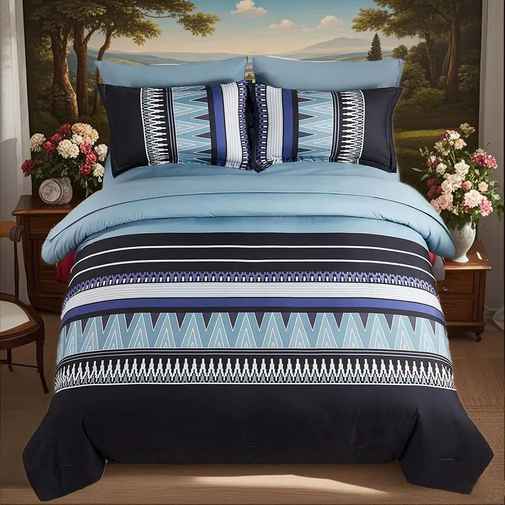 7-Piece Printed Comforter Set – Soft, Comfortable, All-Season Bedding