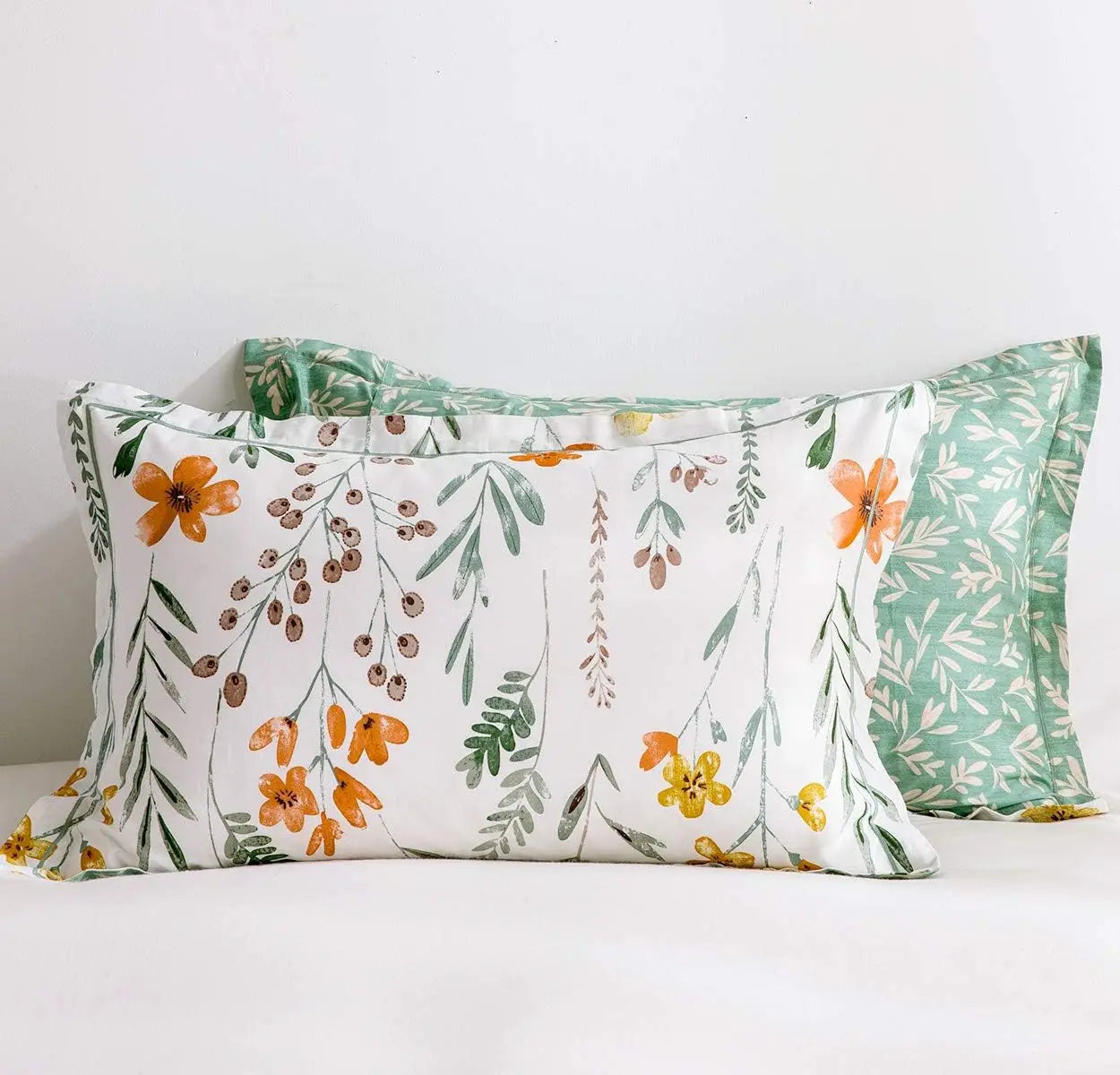 Yellow Flowers & Green Botanical Comforter  100% Cotton Cover | Ultra-Soft Microfiber Fill | Twin, Queen & King Sizes