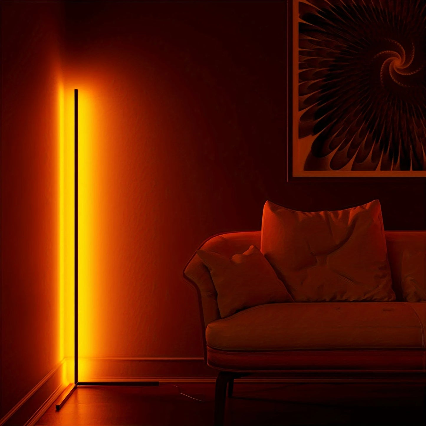 60-Inch RGB LED Corner Floor Lamp – Color-Changing Mood Light for Living Room & Bedroom