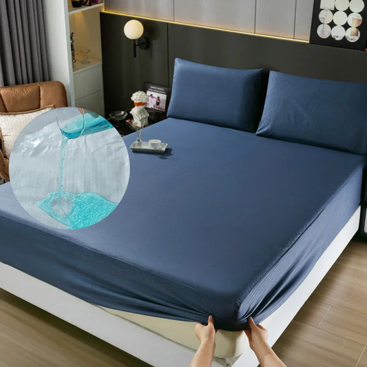 1pc Waterproof Checkered Bed Cover – Stain-Resistant, Machine-Washable