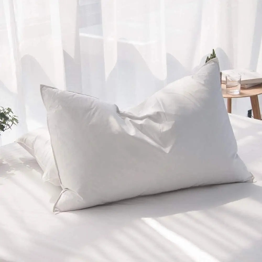Pillow Set – 90% Grey Duck Feathers & 10% Down, Medium Firm, 100% Cotton Cover