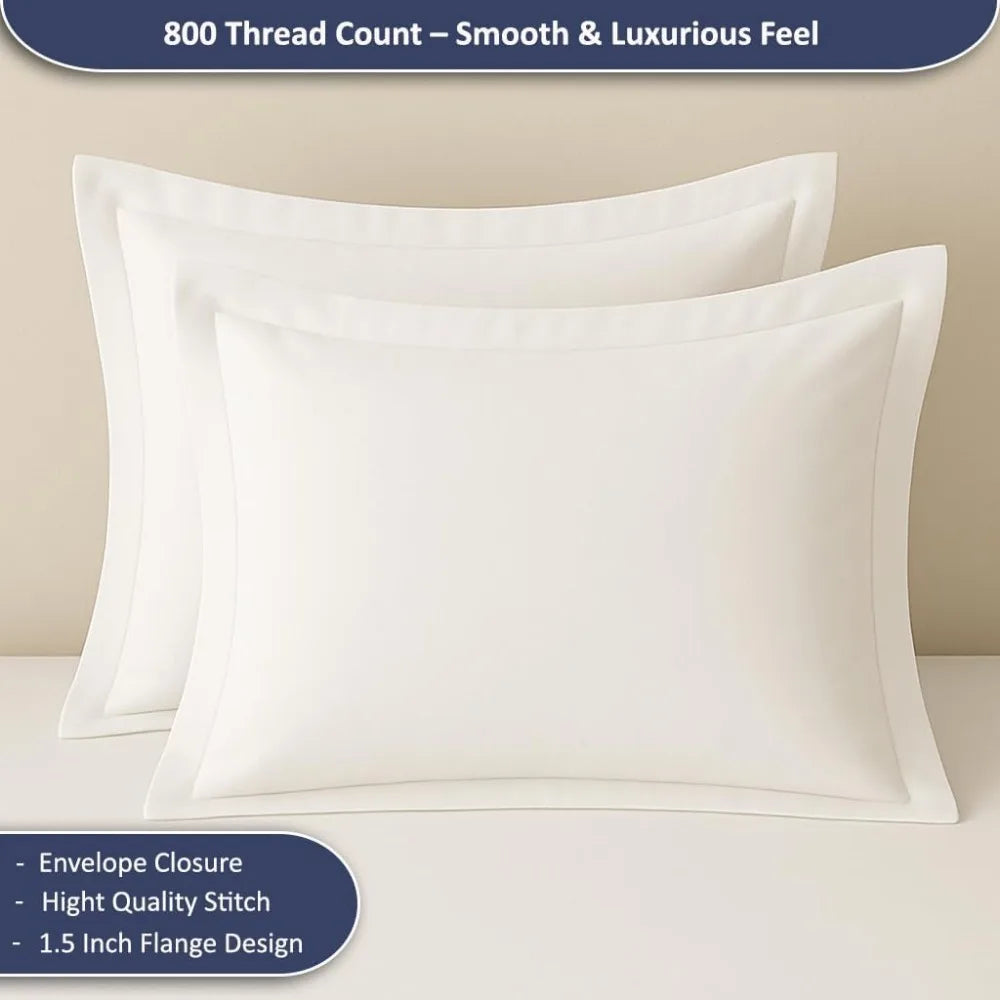 Egyptian Cotton Super King Duvet Cover Set – White, 120x120, Zippered with 7 Corner Ties