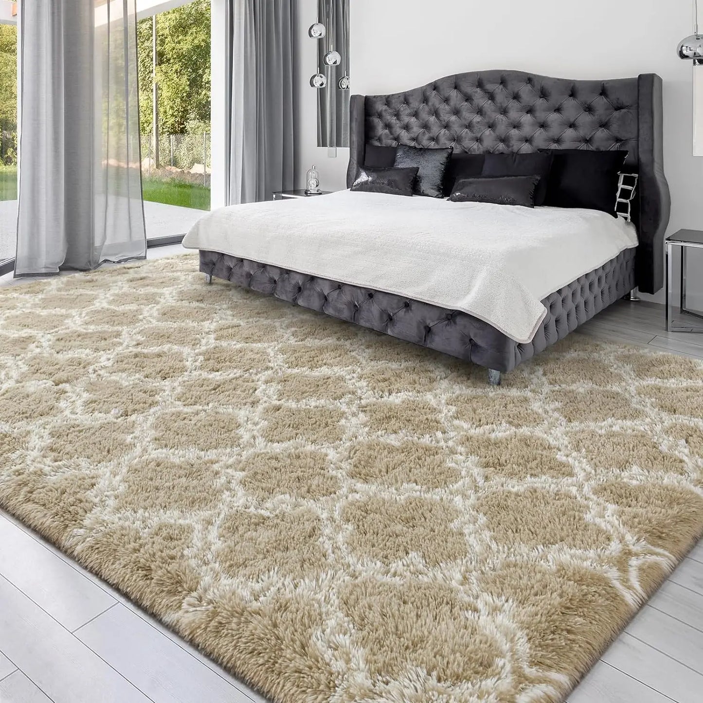 Geometric Plush Carpet – Large Area Rug, Ultra-Soft Decorative Carpet