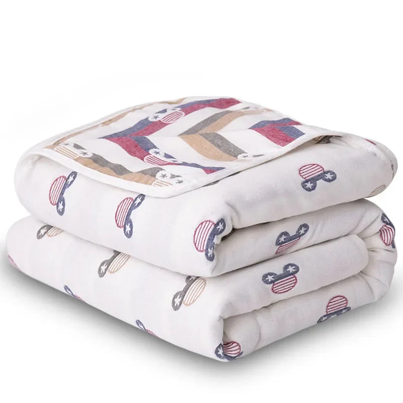 🌿 100% Cotton Pastoral Style Thread Blanket – Soft, Breathable & Lightweight Throw for Home, Travel, and Outdoor Use