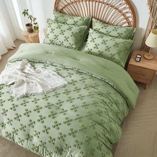 Tufted Comforter Set – 3-Piece Ultra-Soft Microfiber Bedding