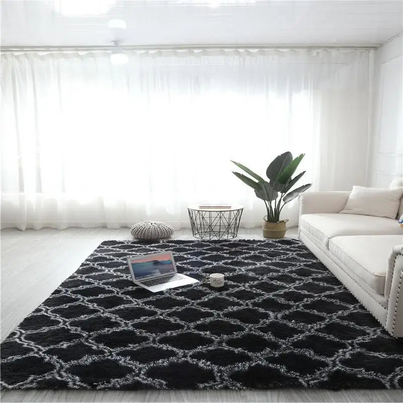 Geometric Plush Carpet – Large Area Rug, Ultra-Soft Decorative Carpet