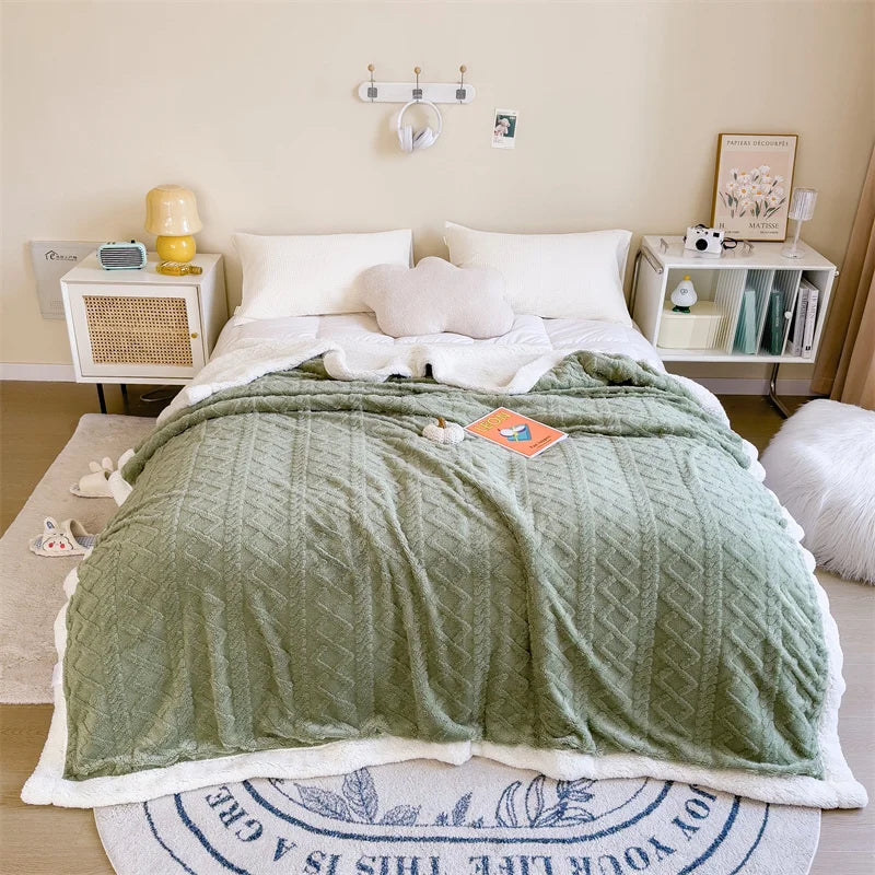 1PC Double-Sided Blanket – Thickened, Soft, Lightweight, Breathable for All Seasons