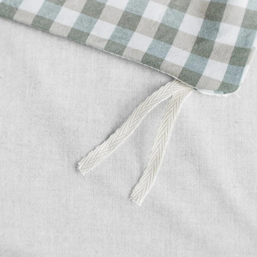 Green Gingham King Size Duvet Cover Set – 3 Piece  100% Cotton | Washed for Softness | Plaid Bedding with Zip Closure