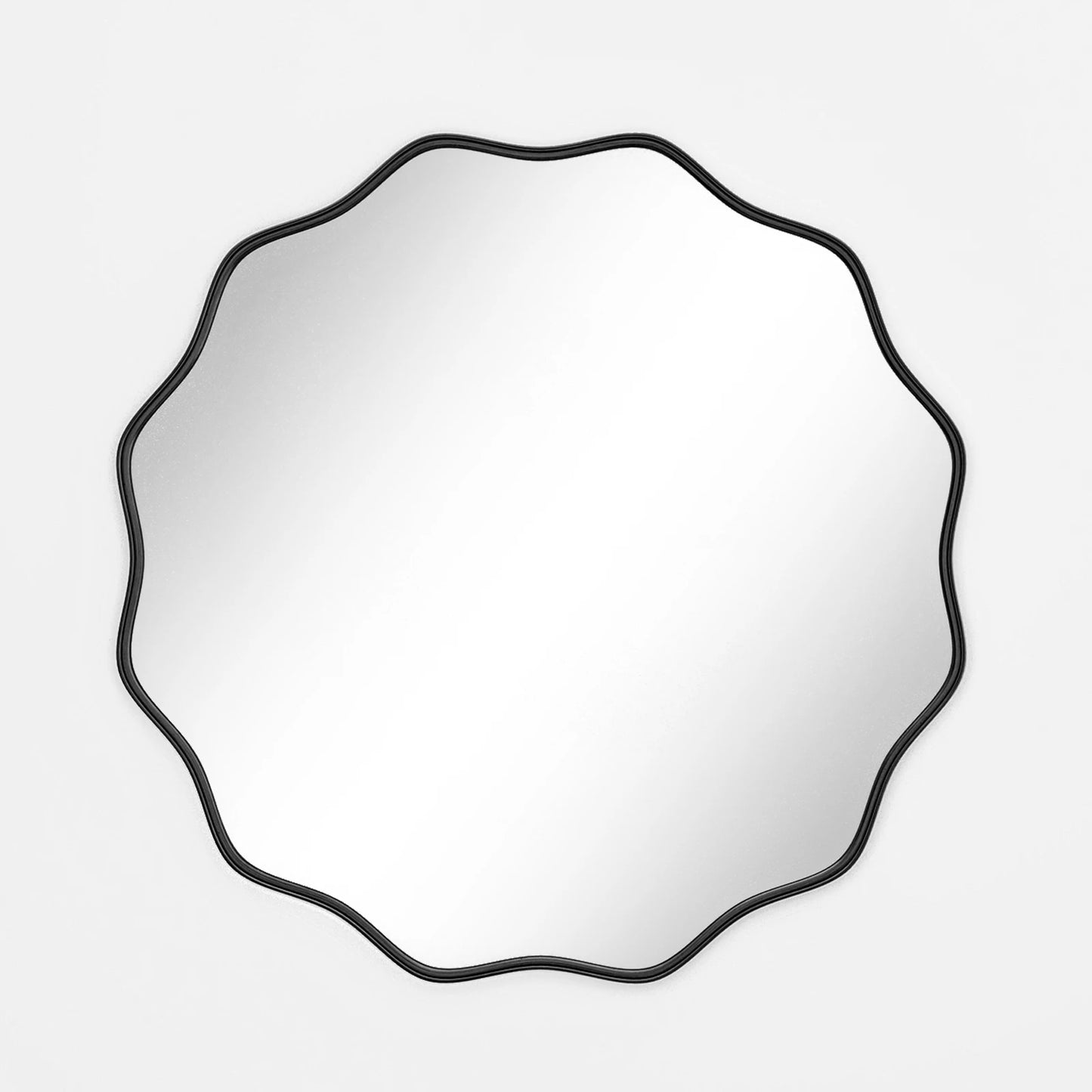 Wavy Round Bathroom Wall Mirror – Decorative Deep Frame