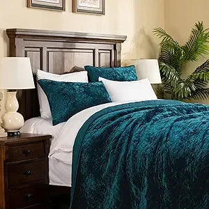 Luxurious Crushed Velvet Diamond-Stitch Quilt Set – Soft Modern Bedding for King/Cal King