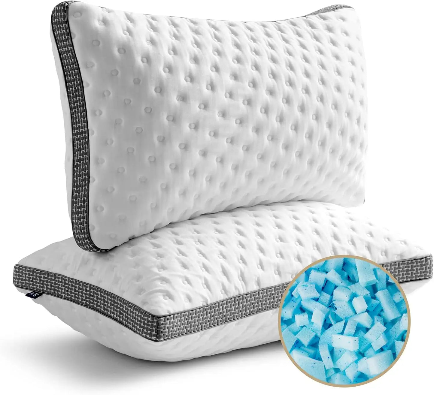 Memory Foam Pillow – Ergonomic Neck Support, Cooling Ice Silk Cover