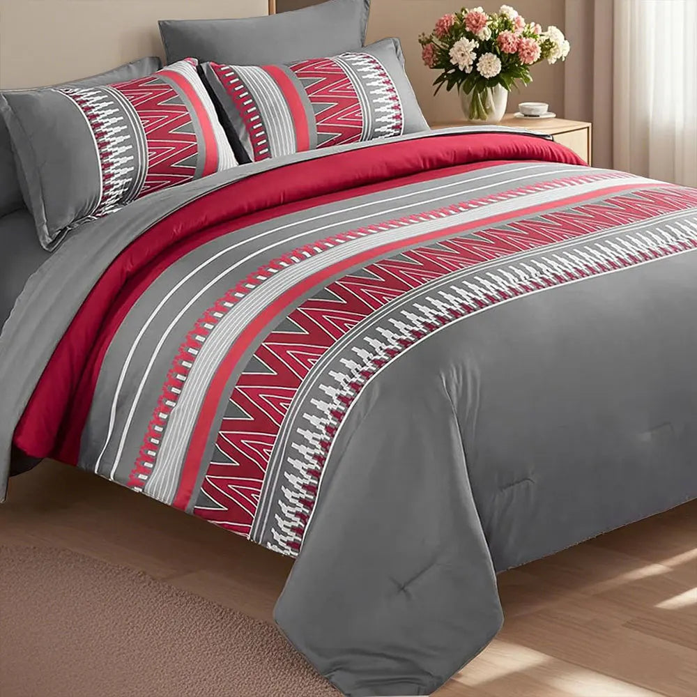 7-Piece Printed Comforter Set – Soft, Comfortable, All-Season Bedding