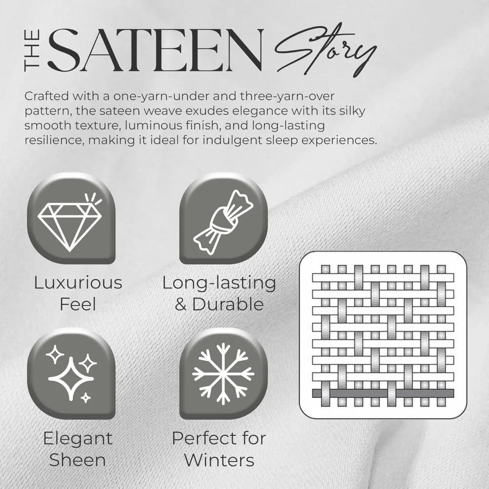 Luxury King Cotton-Polyester Sateen Sheet Set – Soft & Smooth