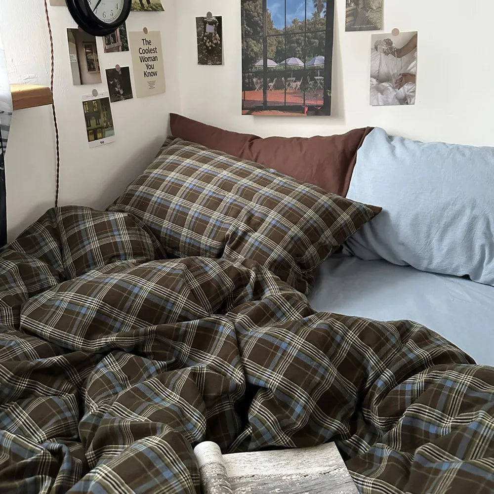 Vintage Buffalo Plaid Duvet Cover Set(3-piece) – Full Size (Full/Double)