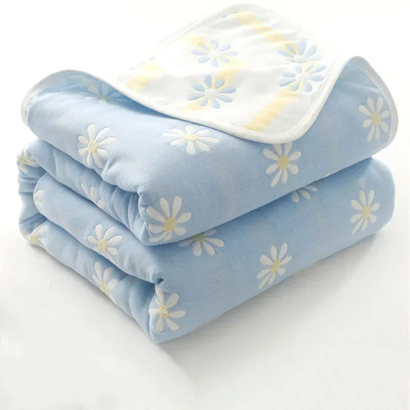 🌿 100% Cotton Pastoral Style Thread Blanket – Soft, Breathable & Lightweight Throw for Home, Travel, and Outdoor Use