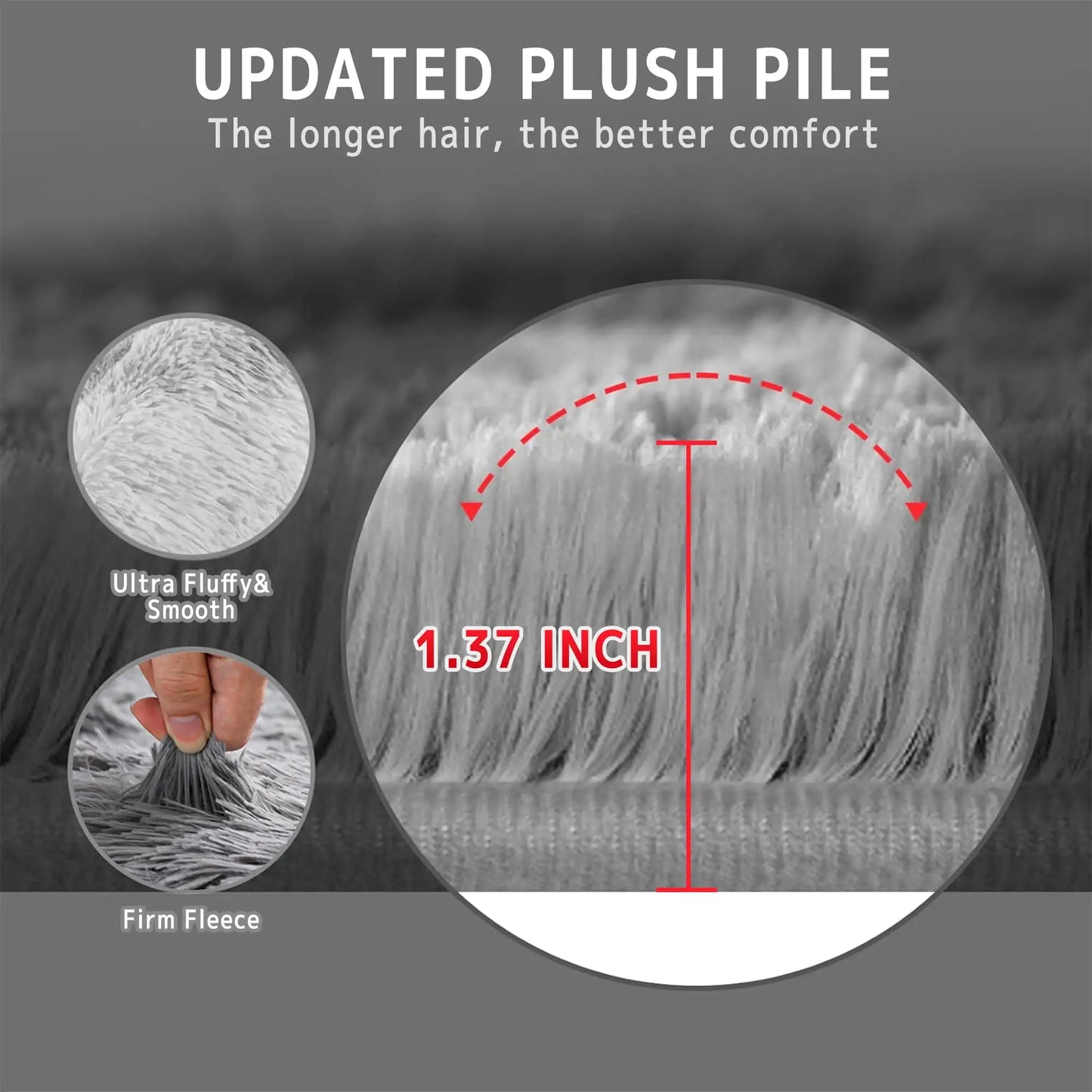 Area Rug Living Room 5x8ft Ultra Shag Fluffy Soft Fuzzy Non-Slip Carpet Mat