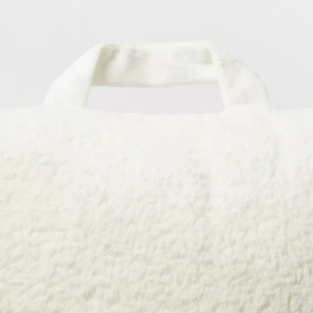 Faux Shearling Bed Rest Pillow with Arms – Backrest Pillow for Reading, TV, and Sitting Up in Bed