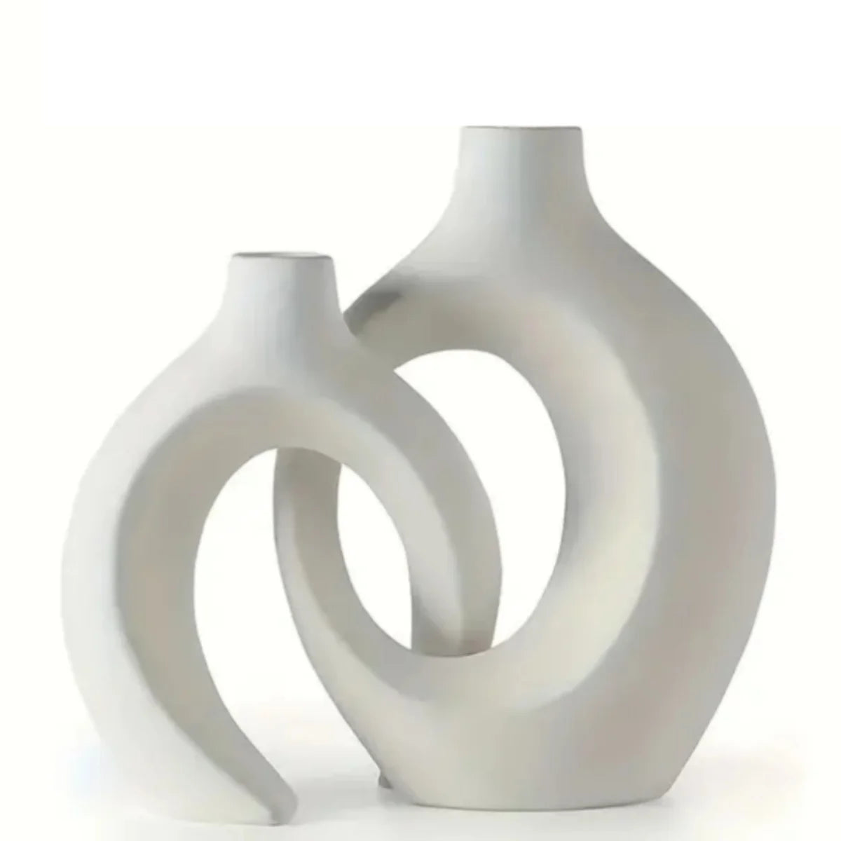 2-Piece Ceramic Vase Set – Modern Decorative Art for Living Room & Bedroom