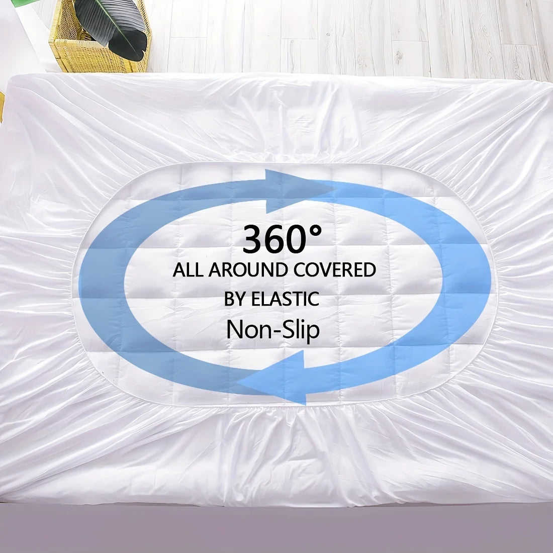 Quilted Mattress Pad – Breathable Plush Bed Protector (White)