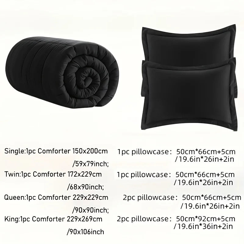 Full-Size Bed Comforter Set – Soft, Breathable All-Season Bedding (2 or 3 Pieces)