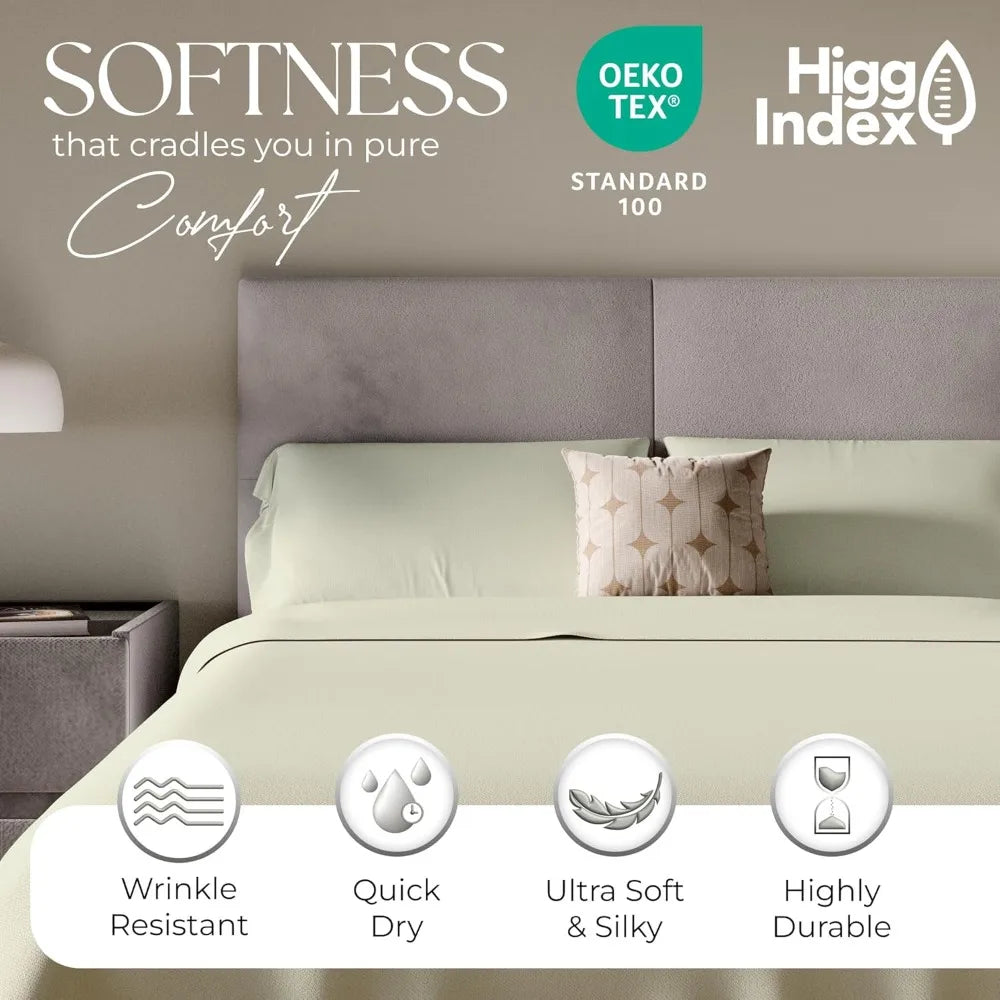Luxury King Cotton-Polyester Sateen Sheet Set – Soft & Smooth