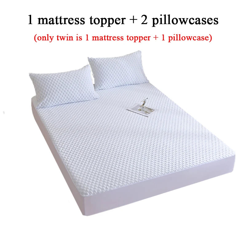 Cooling Mattress Topper & Pillowcase Set – Twin, Full, Queen & King, Summer Bedding