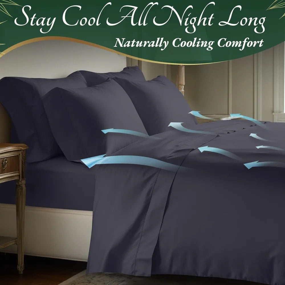 Luxury Bamboo Viscose Sheet Set – King Size, Cooling & Soft