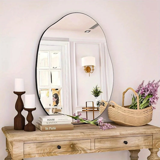 38" x 26.5" Irregular Wall-Mounted Mirror – Artistic Home Decor
