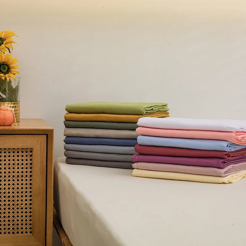 Soft Polyester Flat Bed Sheet | Breathable, Skin-Friendly & Fade-Resistant Bedding