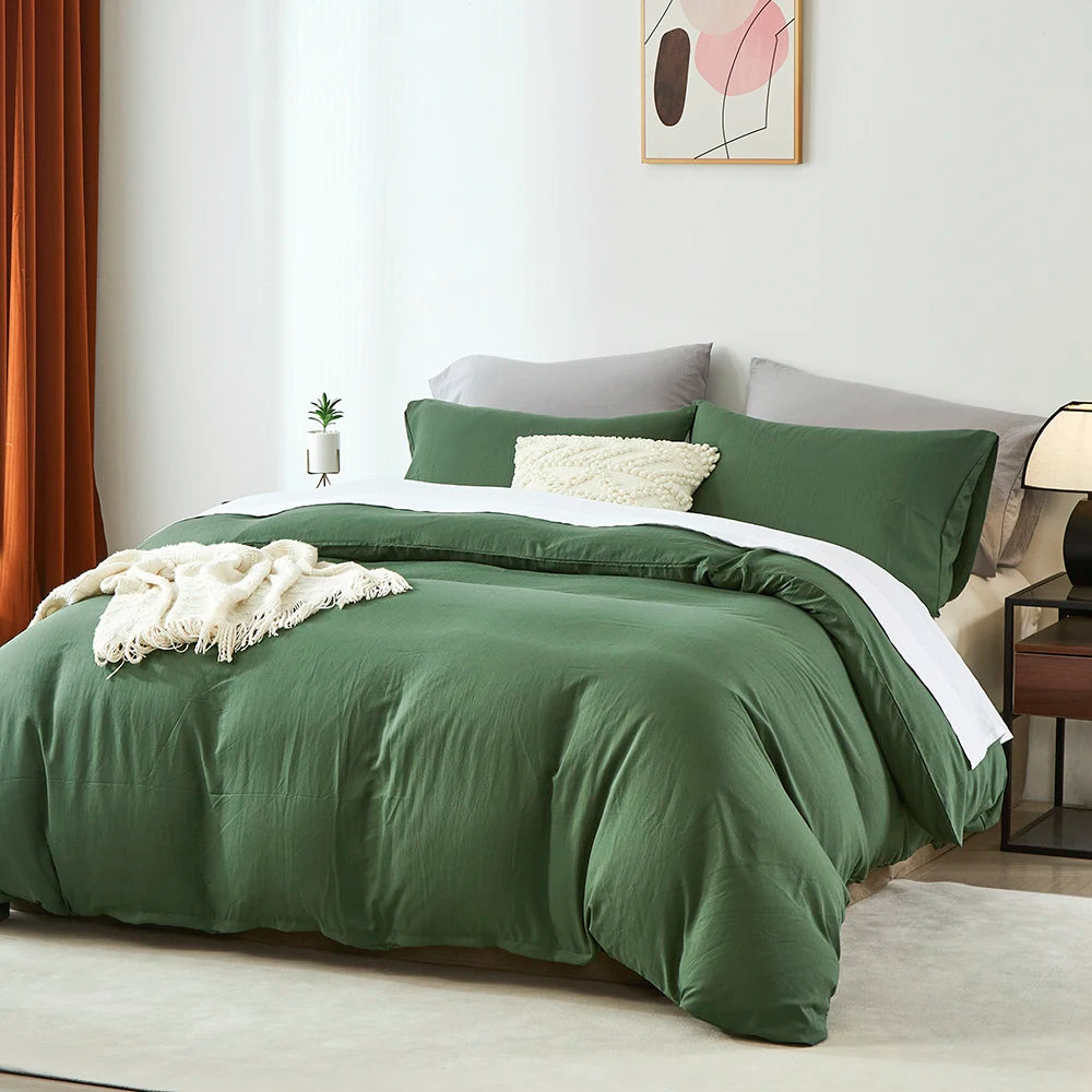 Boho Duvet Cover – Solid Color All-Season Bedding Set