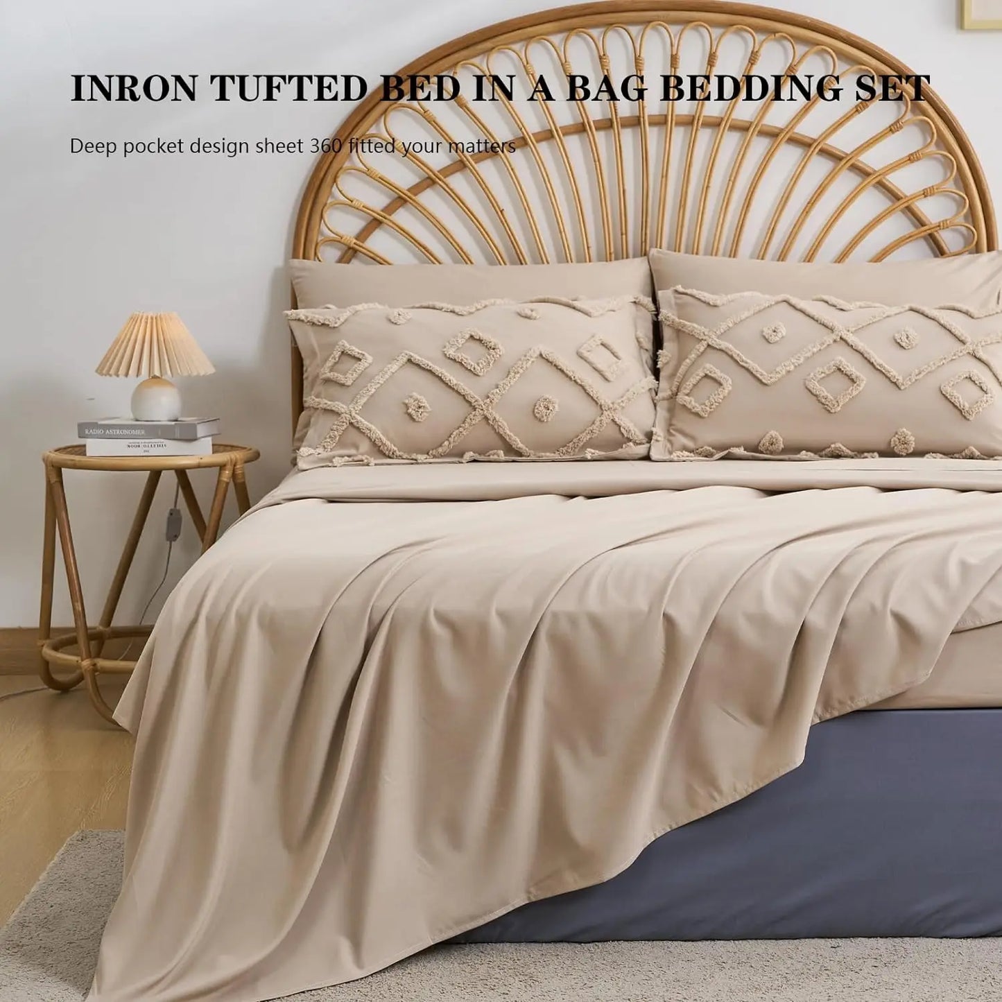 7-Piece Tufted Quilt Bedding Set – Soft Microfiber Lightweight Comforter Set for All Seasons