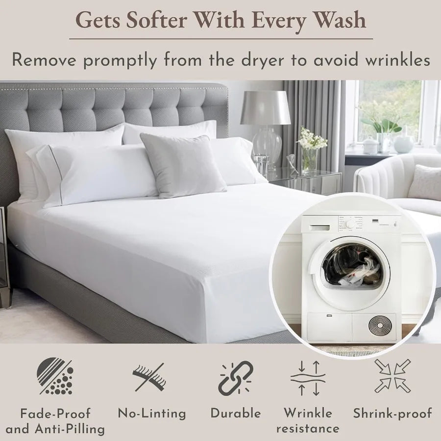 Queen Cotton Sheet Set – Soft, Breathable & Cooling 100% Cotton 🛏️🌿