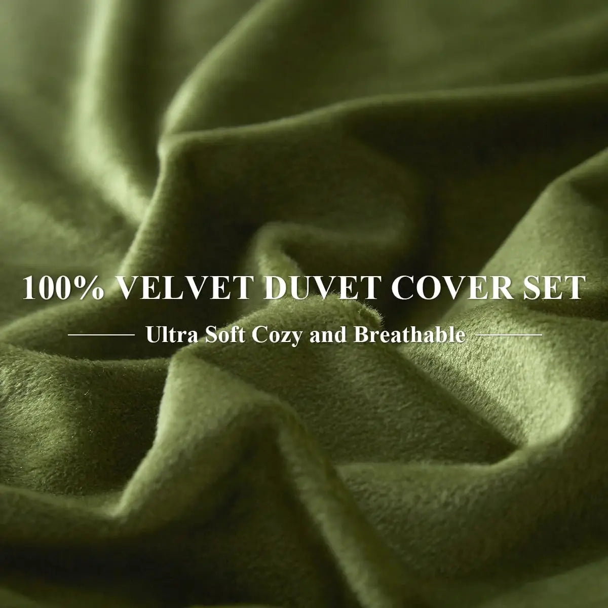 Sage Green Velvet Queen Duvet Cover Set – 3-Piece Ultra-Soft Flannel Velour Bedding