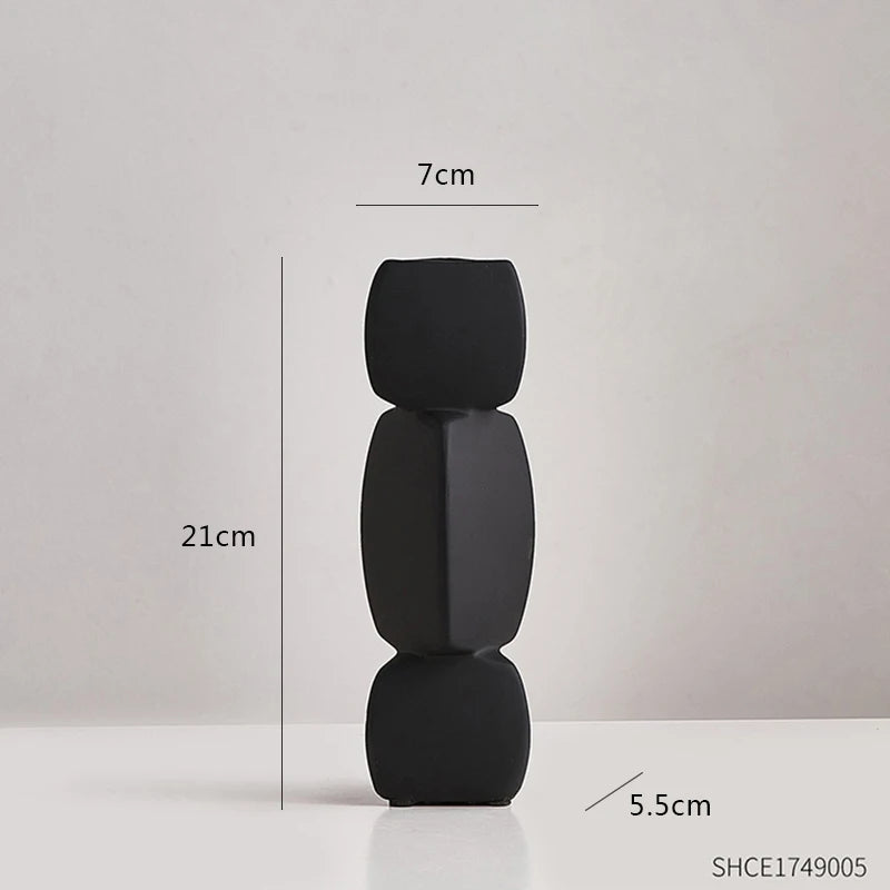 Modern Minimalist Ceramic Vase – Nordic Home Decor Flower Pot for Living Room & Office