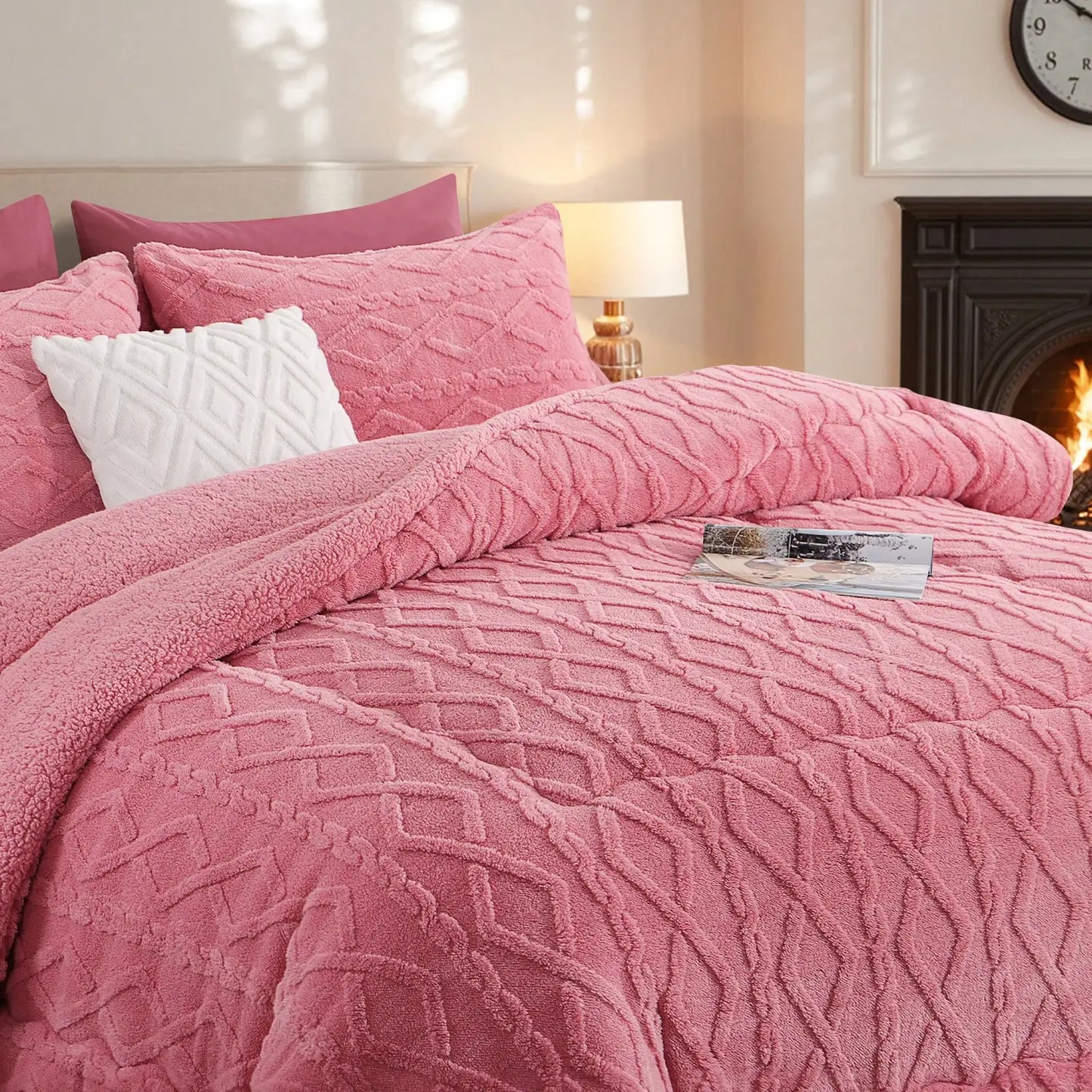 Thick Ultra-Soft Taffeta Comforter – Navy Blue  Warm & Cozy Winter Quilt | Double-Sided Velvet & Plush Blanket | Washable