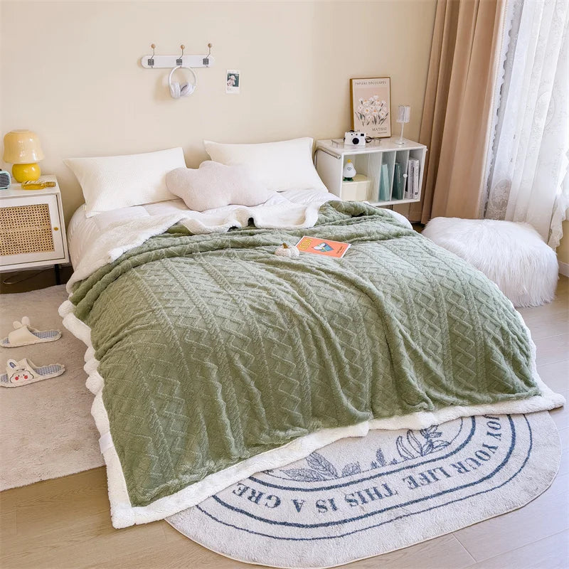 1PC Double-Sided Blanket – Thickened, Soft, Lightweight, Breathable for All Seasons