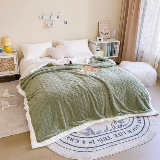 1PC Double-Sided Blanket – Thickened, Soft, Lightweight, Breathable for All Seasons