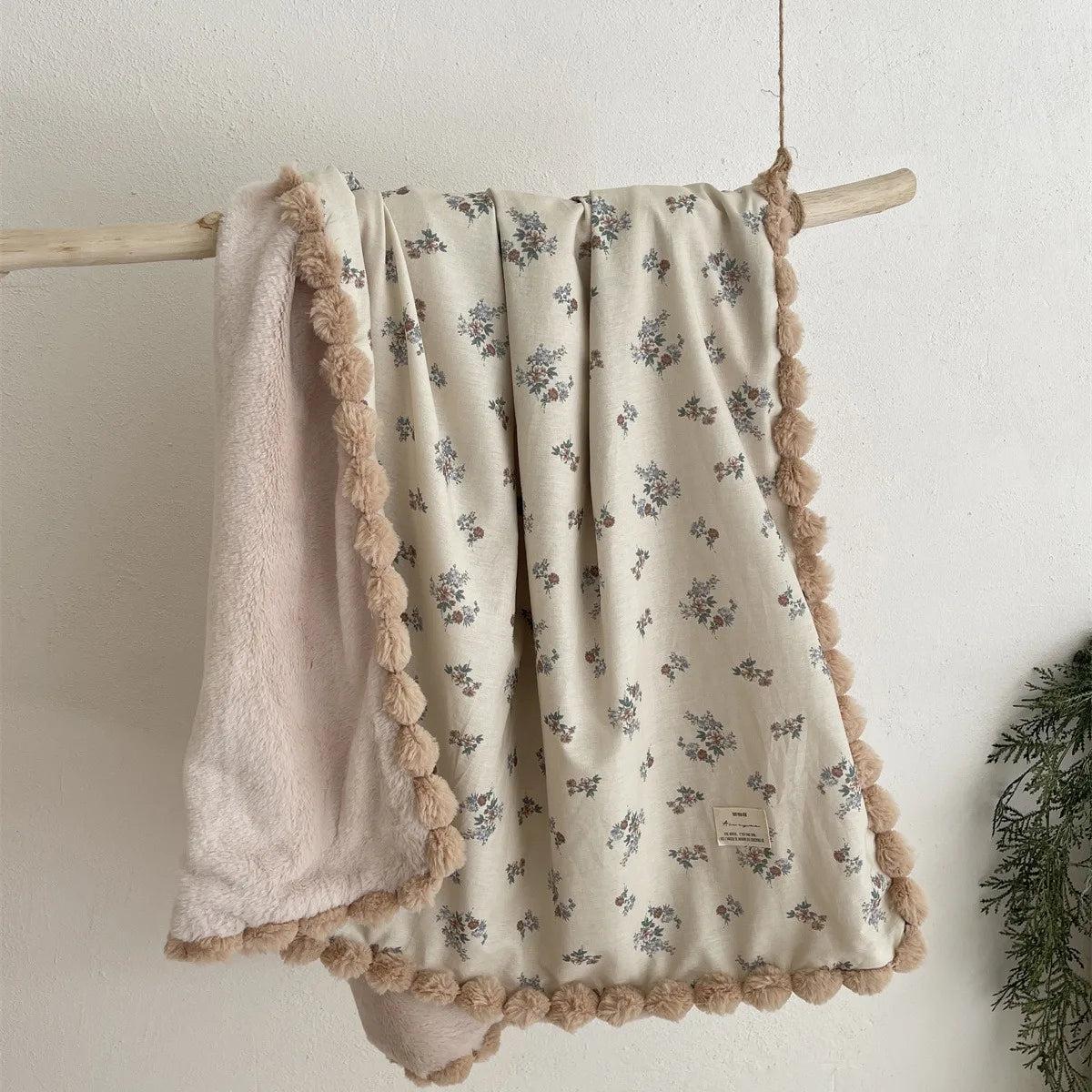 Floral Wool Baby Blanket – Soft & Warm for Winter