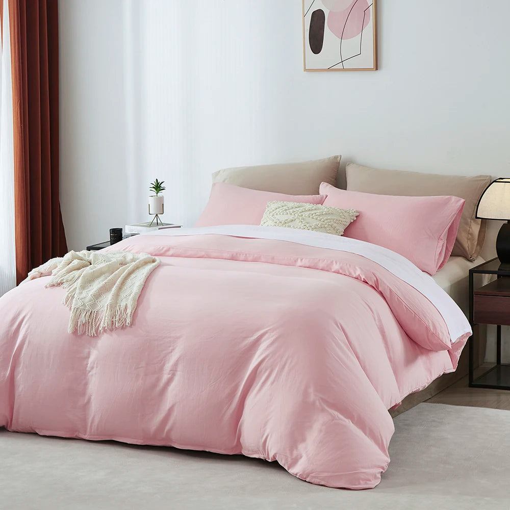 Boho Duvet Cover – Solid Color All-Season Bedding Set