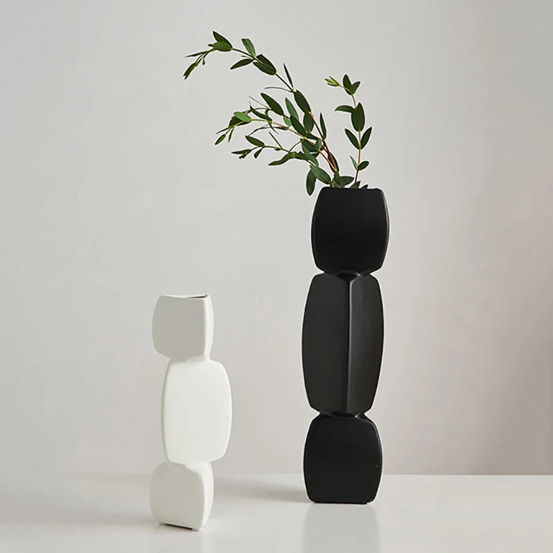 Modern Minimalist Ceramic Vase – Nordic Home Decor Flower Pot for Living Room & Office
