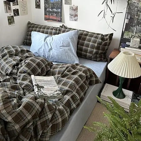 Vintage Buffalo Plaid Duvet Cover Set(3-piece) – Full Size (Full/Double)