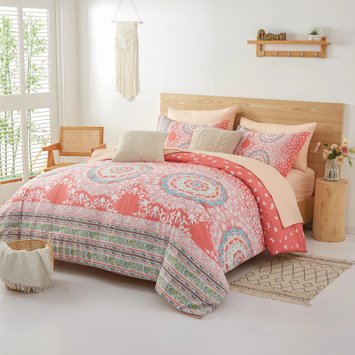 7-Piece Printed Comforter Set – Complete Bedding with Sheets & Pillow Shams