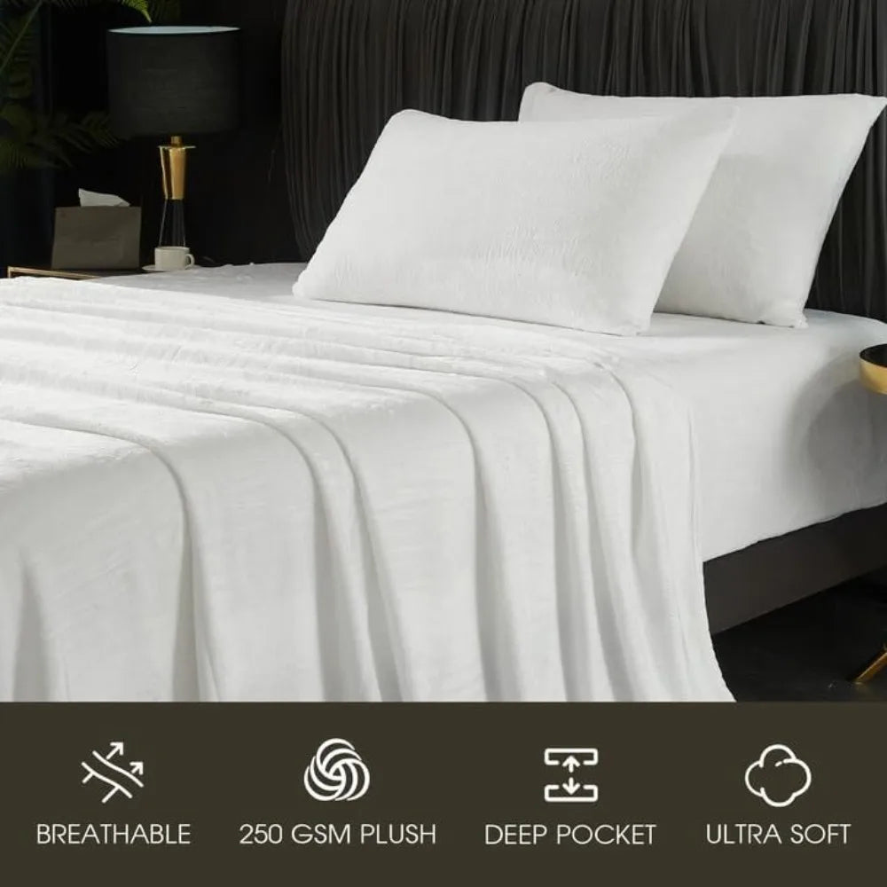 Luxury Velvet Sheet Set – Queen Size, Ultra-Soft Plush