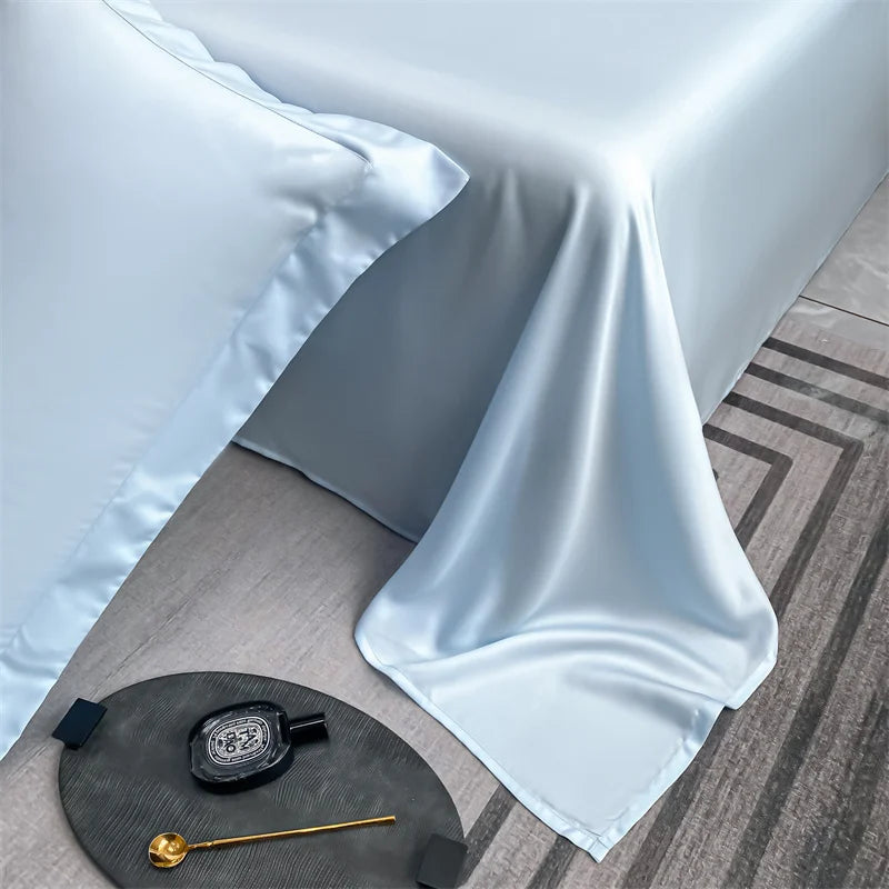 Luxury 100% Bamboo Fiber Bed Sheet | Ultra Soft Cooling Flat Sheet & Pillowcases | Breathable Silky Bedding