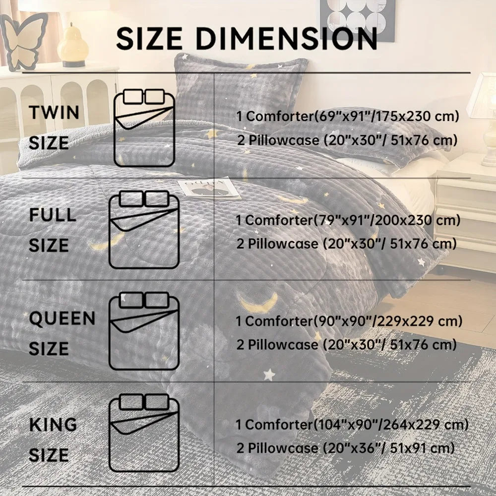 Bohemian Plush Faux Rabbit Fur Quilt Set – 3-Piece All-Season Bedding